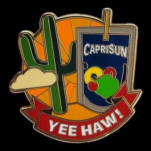 Capri Sun Yee Haw Enamel Pin Fruit Punch Juice Pouch Western Cactus Lapel Badge